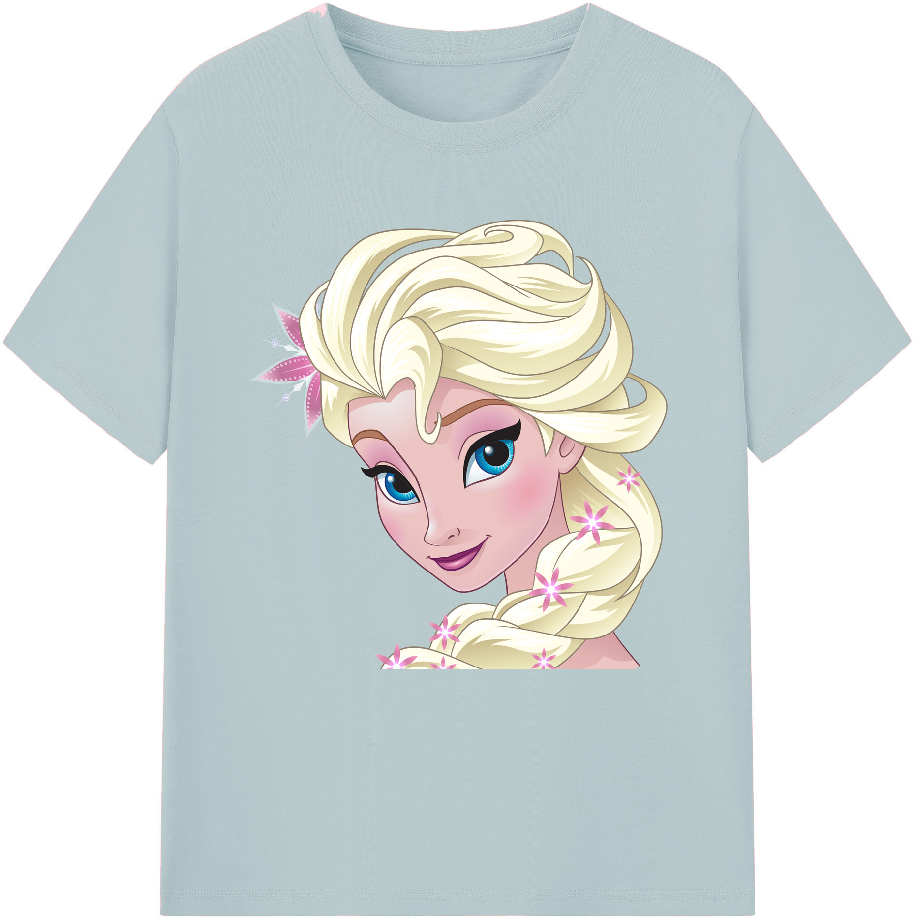 （画像用） アナと雪の女王 アンナ エルサ Frozen Anna Elsa 綿100％半袖Tシャツ（フロントプリント）